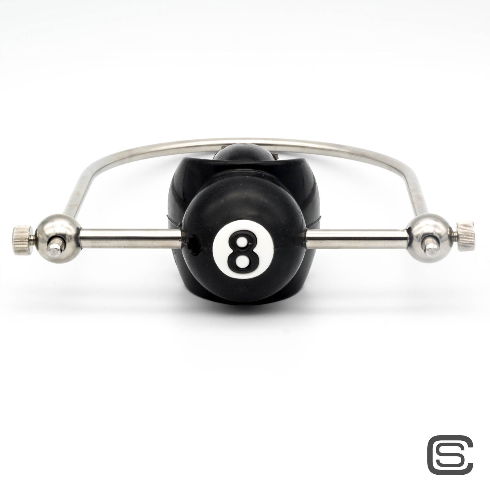 Ultra Restrictive Ball Gag with Steel Bar - Eight Ball - silencilicone