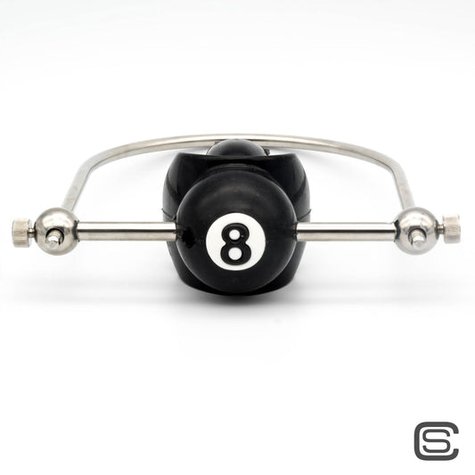 Ultra Restrictive Ball Gag with Steel Bar - Eight Ball - silencilicone