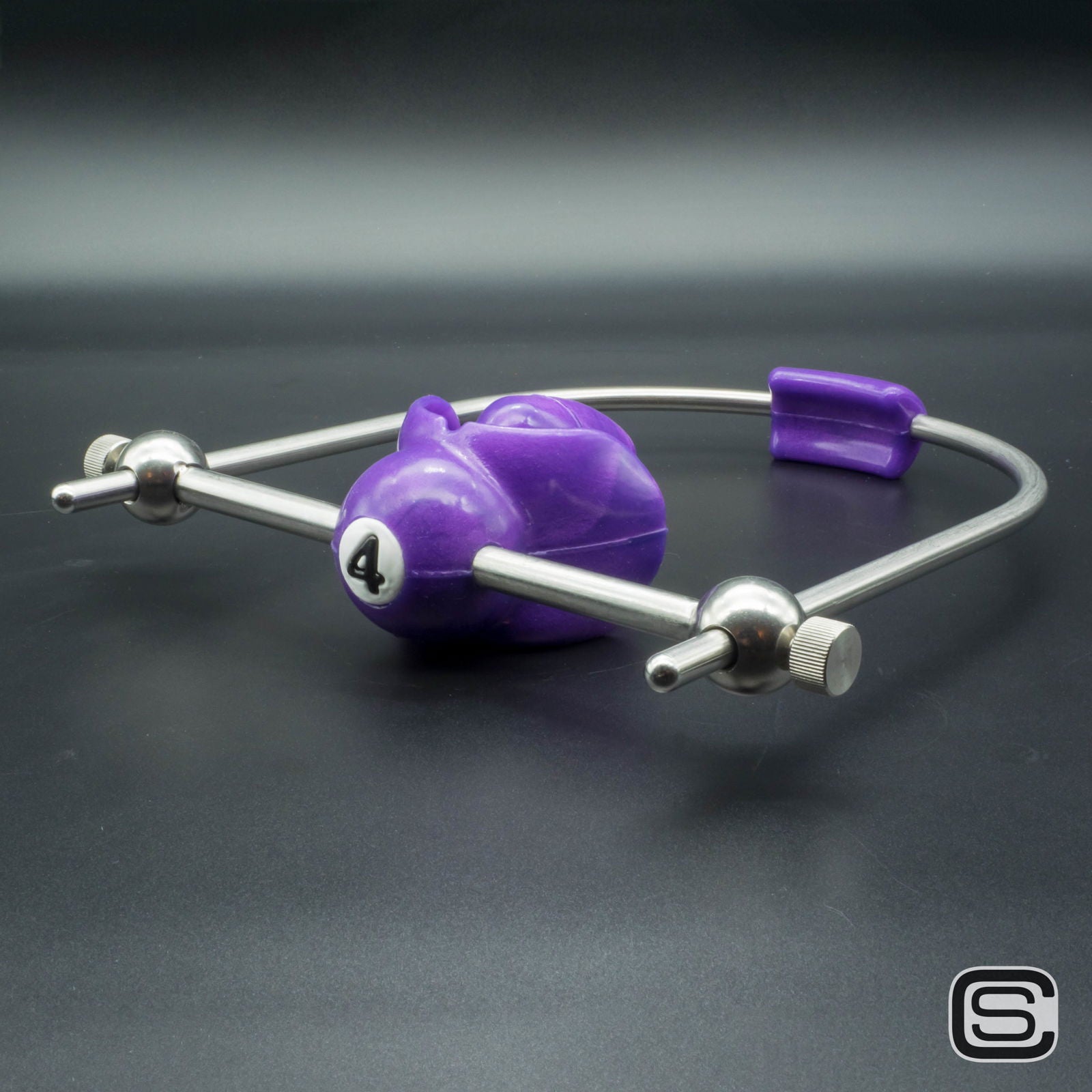 Ultra Restrictive Ball Gag with Steel Bar - Eight Ball - silencilicone