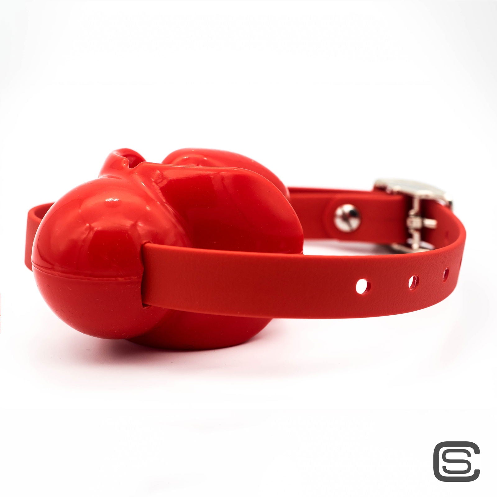 Ultra Restriktiver Ballknebel mit Riemen - silencilicone