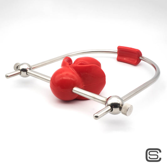 Ultra Restriktiver Ballknebel mit Stahlbügel - silencilicone